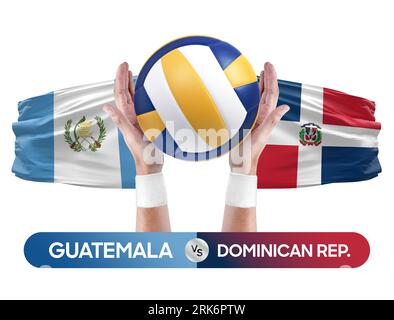 Guatemala vs République dominicaine équipe nationale de volley-ball concept de compétition de volley-ball match. Banque D'Images