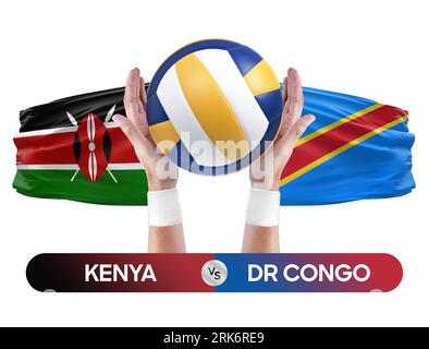 Kenya vs Dr Congo concept de compétition de match de volley-ball des équipes nationales de volley-ball. Banque D'Images