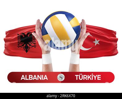 Albanie vs Turkiye concept de compétition de volley-ball des équipes nationales de volley-ball. Banque D'Images