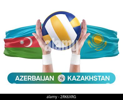 Azerbaïdjan vs Kazakhstan équipe nationales de volley-ball concept de compétition de match. Banque D'Images