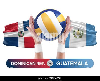 République dominicaine vs Guatemala équipe nationale de volley-ball concept de compétition de match. Banque D'Images