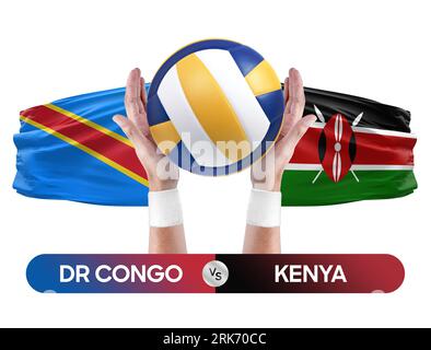 RD Congo vs Kenya équipes nationales de volley-ball concept de compétition de match. Banque D'Images