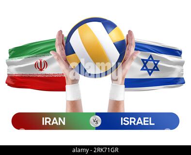 Iran vs Israël équipe nationale de volley-ball concept de compétition de match. Banque D'Images