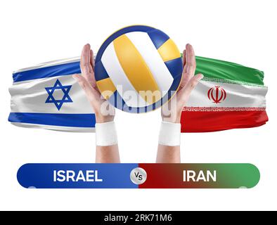 Israël vs Iran équipe nationale de volley-ball concept de compétition de match de volley-ball. Banque D'Images