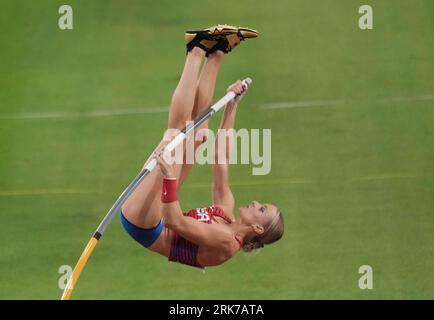 HANA MOLL des USA finale du SAUT À LA PERCHE FEMMES lors des Championnats du monde d'athlétisme 2023 le 23 2023 août à Nemzeti Atletikai Kozpont à Budapest, Hongrie - photo Laurent Dairys / DPPI Banque D'Images