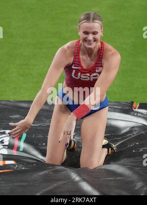 HANA MOLL des USA finale du SAUT À LA PERCHE FEMMES lors des Championnats du monde d'athlétisme 2023 le 23 2023 août à Nemzeti Atletikai Kozpont à Budapest, Hongrie - photo Laurent Lairys / MAXPPP Banque D'Images