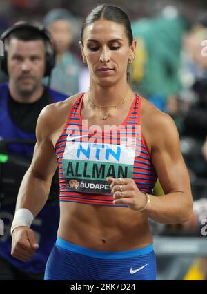 Valarie ALLMAN des USA final DISCUS LANCE LES FEMMES lors des Championnats du monde d'athlétisme 2023 le 22 août 2023 à Nemzeti Atletikai Kozpont à Budapest, Hongrie - photo Laurent Lairys / DPPI Banque D'Images