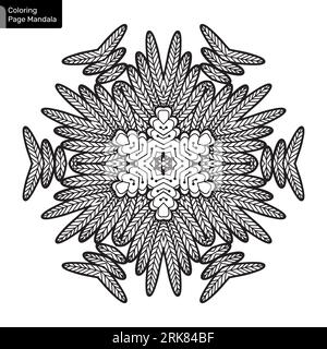 Mandala Art pour livre de coloriage. Nettoyer la décoration ronde décorative. Motif oriental, illustration vectorielle pour la page de livre de coloriage. Illustration de Vecteur