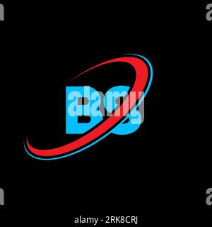 Logo BS B S lettre. Lettre initiale BS cercle lié majuscule monogramme logo rouge et bleu. Logo BS, design B S. bs, b s Illustration de Vecteur