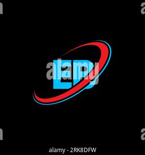 Logo EB E B lettre. Lettre initiale EB cercle lié majuscule monogramme logo rouge et bleu. Logo EB, design E B. eb, e b Illustration de Vecteur