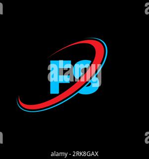 Logo FS F S lettre. Lettre initiale FS cercle lié majuscule monogramme logo rouge et bleu. Logo FS, design F S. fs, f s Illustration de Vecteur