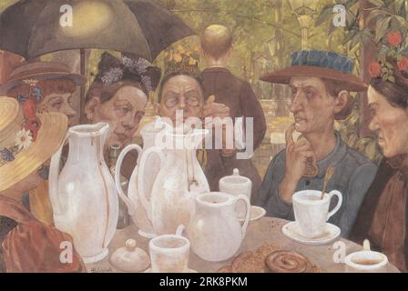 Ici, les familles peuvent cuisiner le café 1895 par Hans Baluschek Banque D'Images