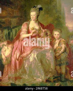 Portrait de Friederike Luise von Hessen-Darmstadt et de son fils Frédéric-Guillaume 1775 par Anna Dorothea Therbusch Banque D'Images