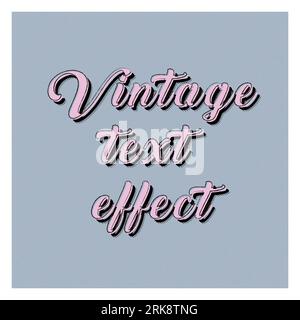 Vecteur d'effet de texte éditable vintage Illustration de Vecteur