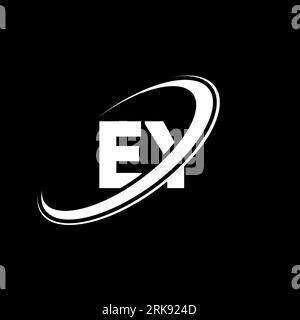 EY E Y letter logo design. Initial letter EY linked circle uppercase monogram logo red and blue. EY logo, E Y design. ey, e y Stock Vector