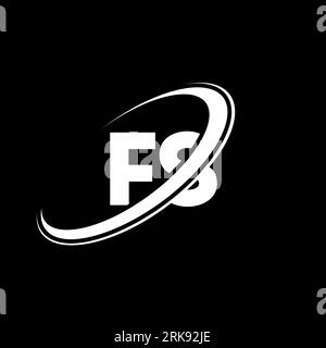 Logo FS F S lettre. Lettre initiale FS cercle lié majuscule monogramme logo rouge et bleu. Logo FS, design F S. fs, f s Illustration de Vecteur