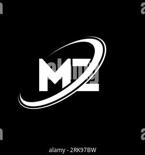 Logo MZ M Z lettre. Lettre initiale MZ cercle lié majuscule monogramme logo rouge et bleu. Logo MZ, motif M Z. mz, m z Illustration de Vecteur