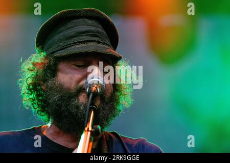 Hongrie 12 août 2023 Vinicio Capossela en concert au Sziget Festival Budapest © Andrea Ripamonti / Alamy Banque D'Images