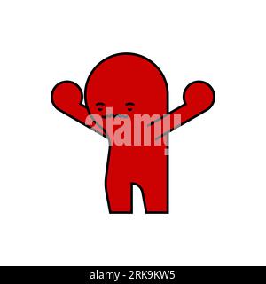 Icône d'émotion de colère. Symbole d'homme rouge en colère. Rage concept Illustration de Vecteur