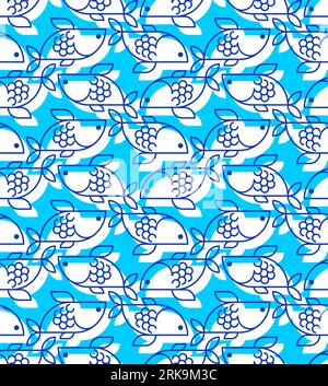 Symbole de motif de poisson sans couture. Fond de poissons. Texture vectorielle Illustration de Vecteur