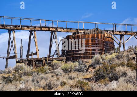 La ville fantôme de Bodie, en Californie, aux États-Unis, est un point de repère visité par des gens du monde entier. Banque D'Images