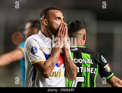 Guilherme do Fortaleza, durante a partida entre América Mineiro e Fortaleza, pela primeira partida das quartas de final da Copa Sul-Americana 2023, na Arena Independência, nesta quinta 24. Crédit : DiaEsportivo/Alamy Live News Banque D'Images