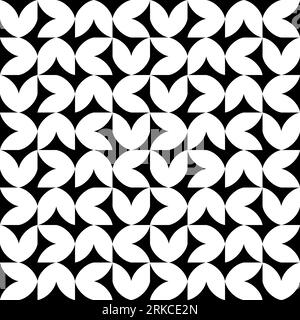 Motif sans couture avec motifs géométriques en noir et blanc Banque D'Images