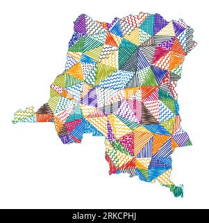 CARTE DE la République démocratique du Congo en bleu, carte du pays ...