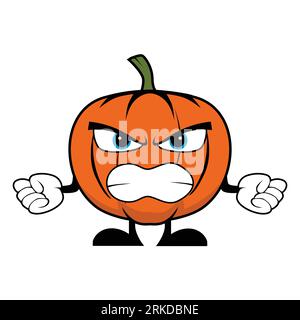 Angry Pumpkin Cartoon personnage Illustration de Vecteur