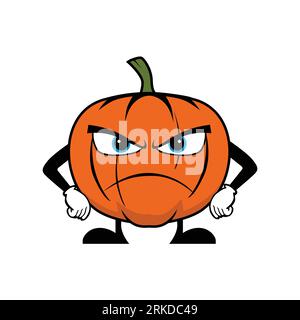 Angry Pumpkin Mascot Cartoon personnage Illustration de Vecteur