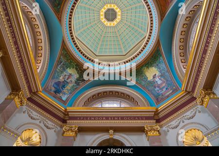 Architecture intérieure des aires publiques de l'Assemblée législative de la Colombie-Britannique à Victoria, Colombie-Britannique, Canada. Banque D'Images