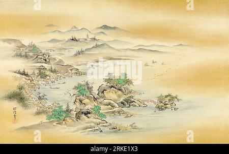 Huit vues de Xiao Xiang vers 1683 par Kanō Tanshin Banque D'Images