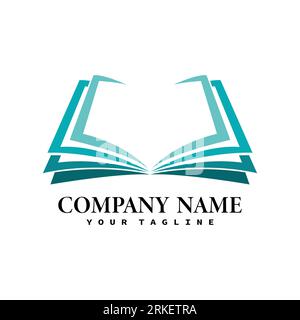 modèle de conception de logo vectoriel de magasin de livre d'éducation. Ouvrir le livre éducation logo symbole image vectorielle modèle de conception d'illustration Illustration de Vecteur