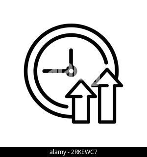 icône de ligne d'heures supplémentaires, longues heures de travail Illustration de Vecteur