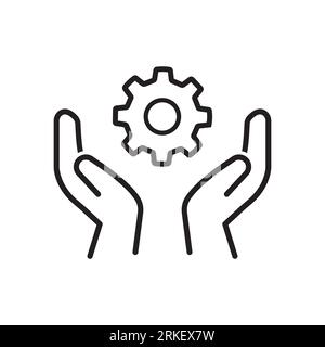 Icône de compétence. Employé qualifié. Équipement et main symbole des capacités de talents. Capacité de leadership, style de présentation des compétences. Trait modifiable Vect Illustration de Vecteur