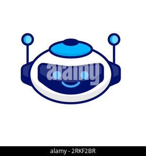 Conception vectorielle d'avatar de tête de robot. Conception d'icône de tête de robot de dessin animé Illustration de Vecteur