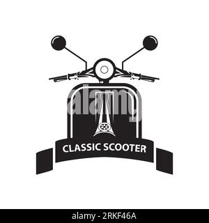 Inspiration de conception de logo Scooter classique Illustration de Vecteur