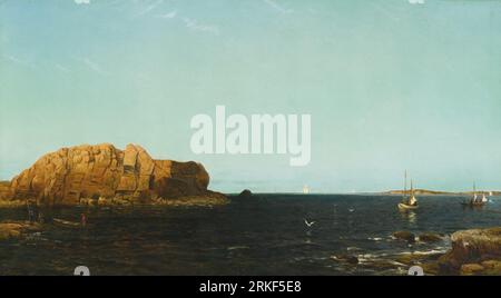 Indian Rock, baie de Narragansett 1875 par Arthur Quartley Banque D'Images