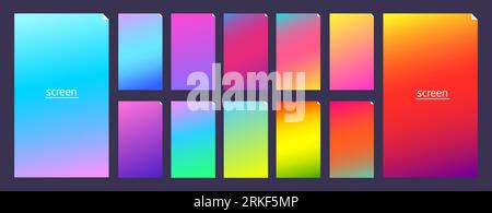 Dégradé pastel doux fond de couleur lisse et vibrante défini pour les appareils Illustration de Vecteur