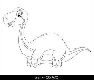 Rugissez dans la créativité : explorez notre page de coloriage dinosaure. Dessin au trait complexe pour un plaisir de coloriage immersif, parfait pour tous les âges Illustration de Vecteur