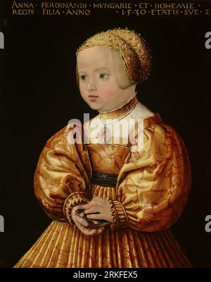 Portrait d'Anne d'Autriche (1528-1590), âgée de deux ans 1530 par Jakob Seisenegger Banque D'Images