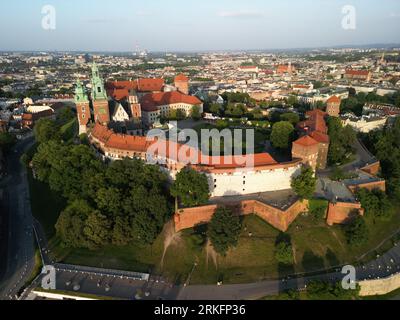 Une vue aérienne du château royal de Wawel à Cracovie, en Pologne Banque D'Images