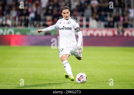 Herning, Danemark. 24 août 2023. Josue (27) de Legia Warszawa vu lors du match de qualification de l'UEFA Conference League entre le FC Midtjylland et Legia Warszawa au MCH Arena de Herning. (Crédit photo : Gonzales photo/Alamy Live News Banque D'Images