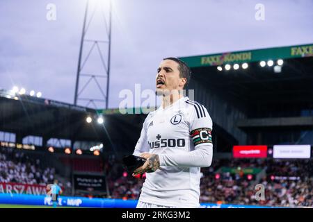 Herning, Danemark. 24 août 2023. Josue (27) de Legia Warszawa vu lors du match de qualification de l'UEFA Conference League entre le FC Midtjylland et Legia Warszawa au MCH Arena de Herning. (Crédit photo : Gonzales photo/Alamy Live News Banque D'Images