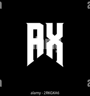 Conception du logo AX Letter. Lettres initiales icône du logo d'AX gaming pour les entreprises technologiques. Tech letter AX modèle de conception de logo minimal. Design lettre AX v Illustration de Vecteur