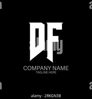 Conception du logo DF Letter. Lettres initiales icône du logo DF Gaming pour les entreprises technologiques. Tech letter DF modèle de conception de logo minimal. Lettre DF design v Illustration de Vecteur