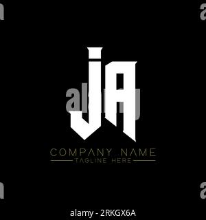 Conception de logo de lettre de JA. Lettres initiales icône du logo de JA gaming pour les entreprises technologiques. Tech letter JA modèle de conception de logo minimal. JA lettre design v Illustration de Vecteur
