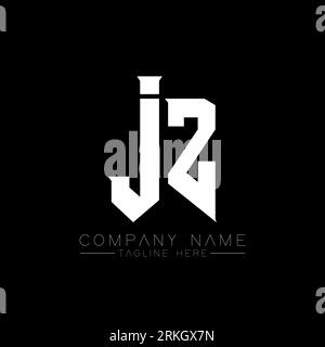 Conception de logo JZ Letter. Lettres initiales icône du logo de JZ gaming pour les entreprises technologiques. Tech letter JZ modèle de conception de logo minimal. Motif lettre JZ v Illustration de Vecteur