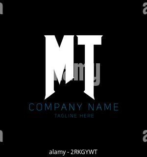 Design du logo MT Letter. Lettres initiales icône du logo MT Gaming pour les entreprises technologiques. Tech letter MT modèle de conception de logo minimal. Lettre Mt design v Illustration de Vecteur