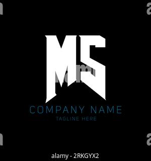 Logo MS Letter. Lettres initiales icône du logo de MS gaming pour les entreprises technologiques. Lettre technique MS modèle de conception de logo minimal. Lettre MS design v Illustration de Vecteur